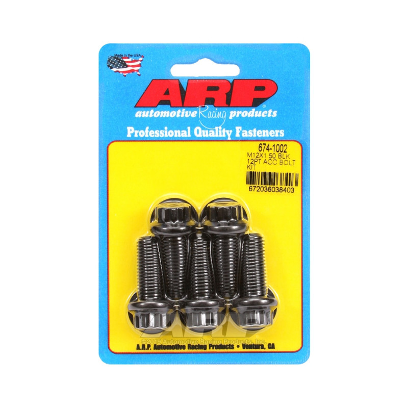 Set de șuruburi și piulițe universale ARP M12 x 1,50 – Oxid negru, 12 bucăți x 5 - ARP-674-1002 - 674-1002 - 3666618196893